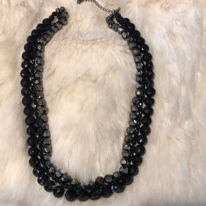 Multi strand black, hematite looking beaded necklace